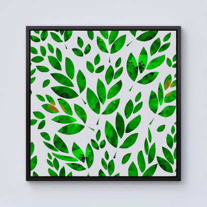 Watercolor Abstract Leaves Framed Canvas