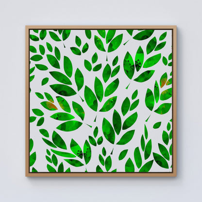 Watercolor Abstract Leaves Framed Canvas