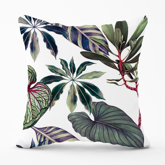 Watercolor Tropical Leaf Outdoor Cushion