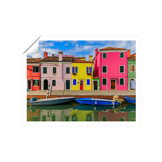 Bright And Colorful Houses In Burano Island Art Prints