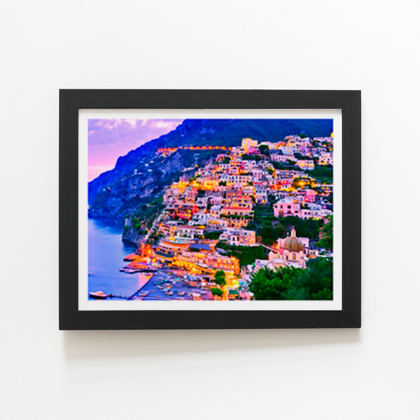 Postiano At Dusk, Amalfi Coast, Italy Art Prints