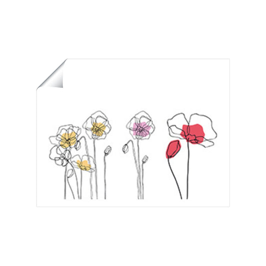 Linear Art Flowers Art Prints
