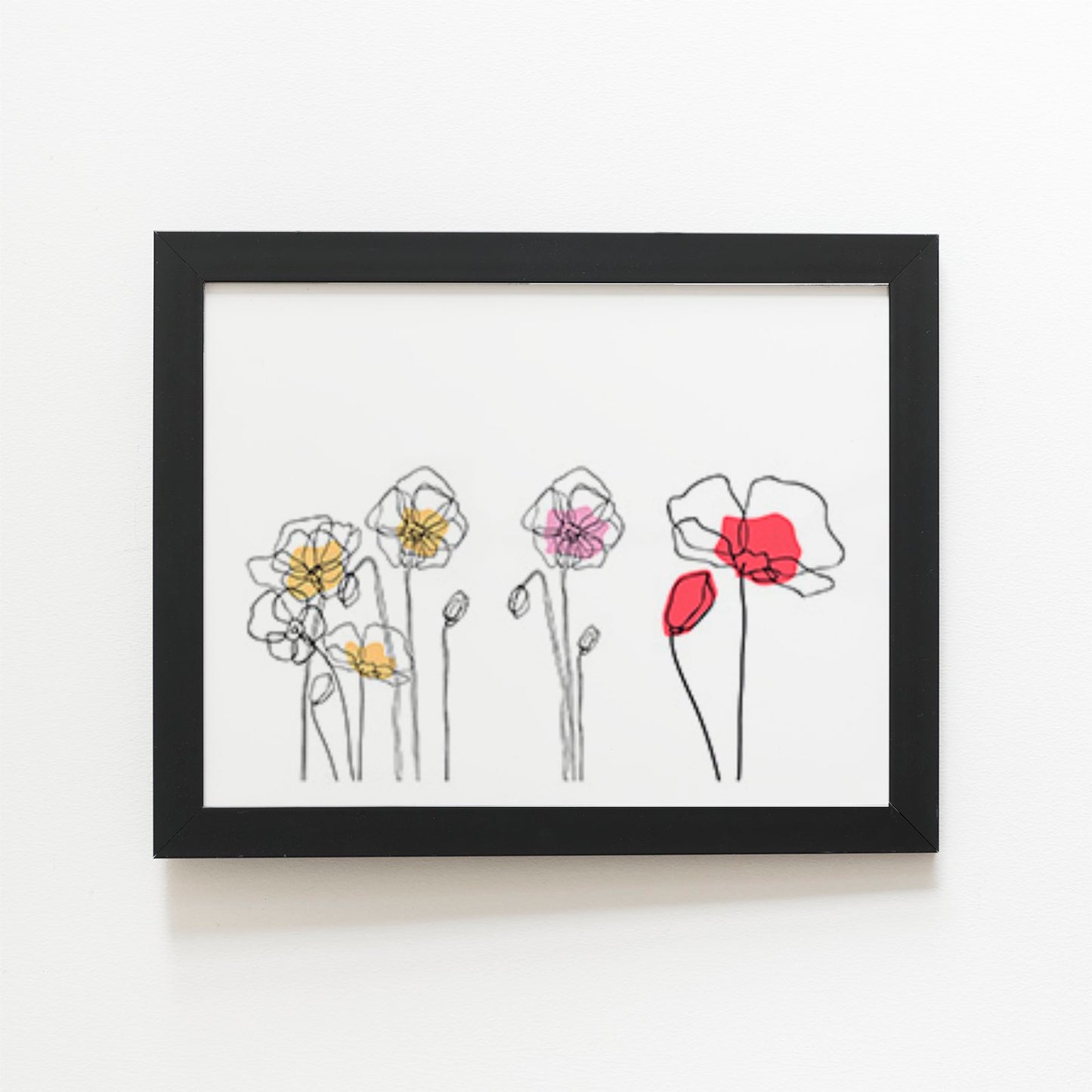 Linear Art Flowers Art Prints