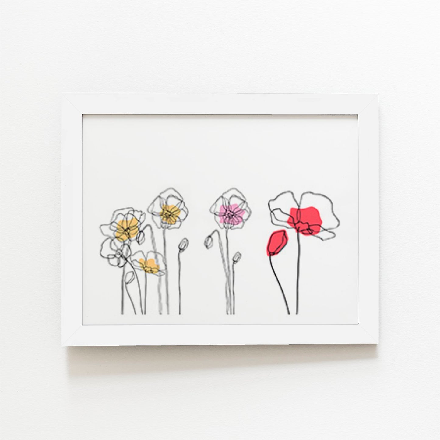 Linear Art Flowers Art Prints