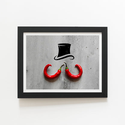 Chilli Moustache Art Prints