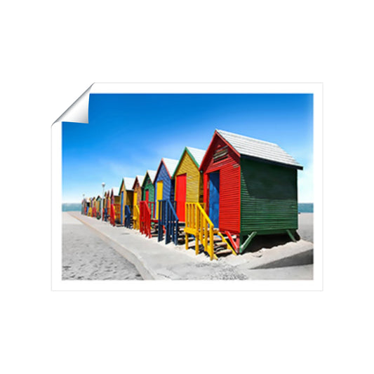 Colourful Bathing Cabins Art Prints
