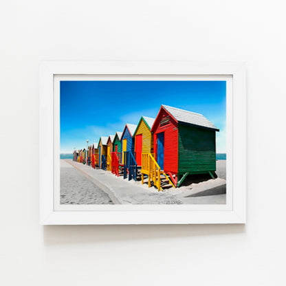 Colourful Bathing Cabins Art Prints