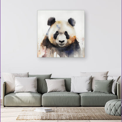 Panda Watercolour Canvas