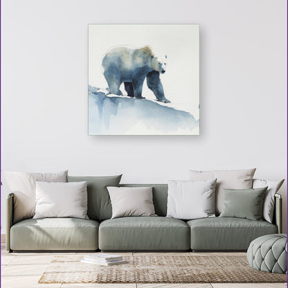 Polar Bear Watercolour Canvas