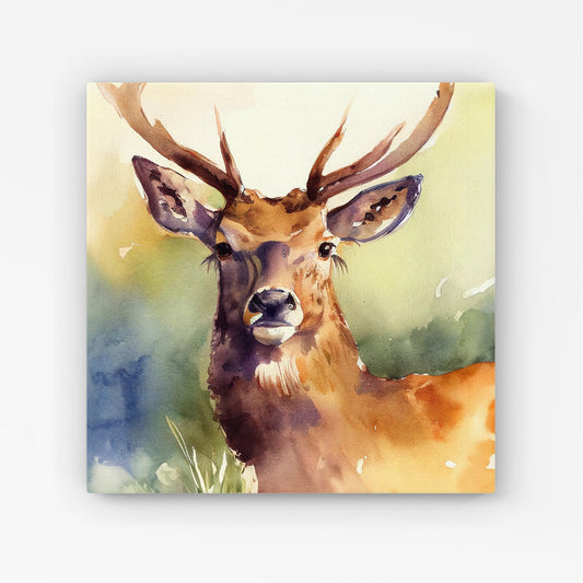 Splendid Stag Watercolour Canvas