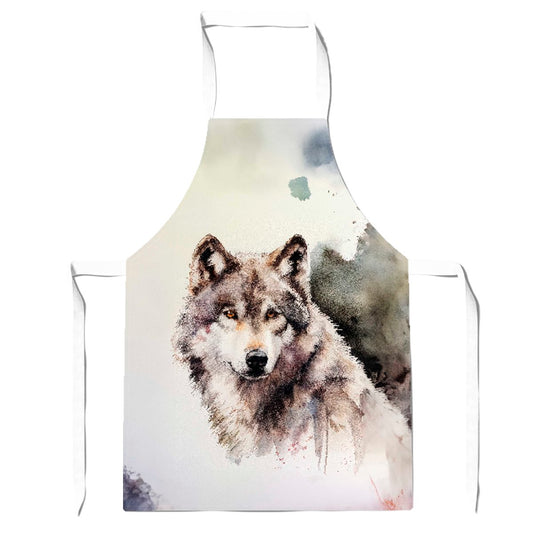 Loyal Wolf Watercolour Apron