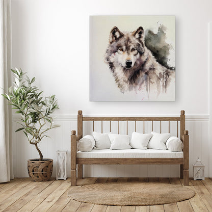 Loyal Wolf Watercolour Canvas