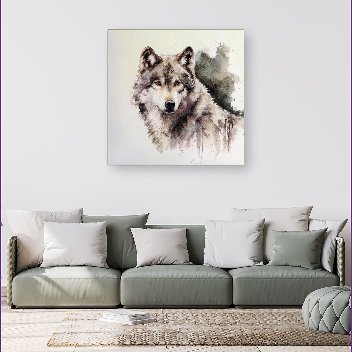 Loyal Wolf Watercolour Canvas