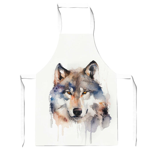 Wolf Watercolour Apron