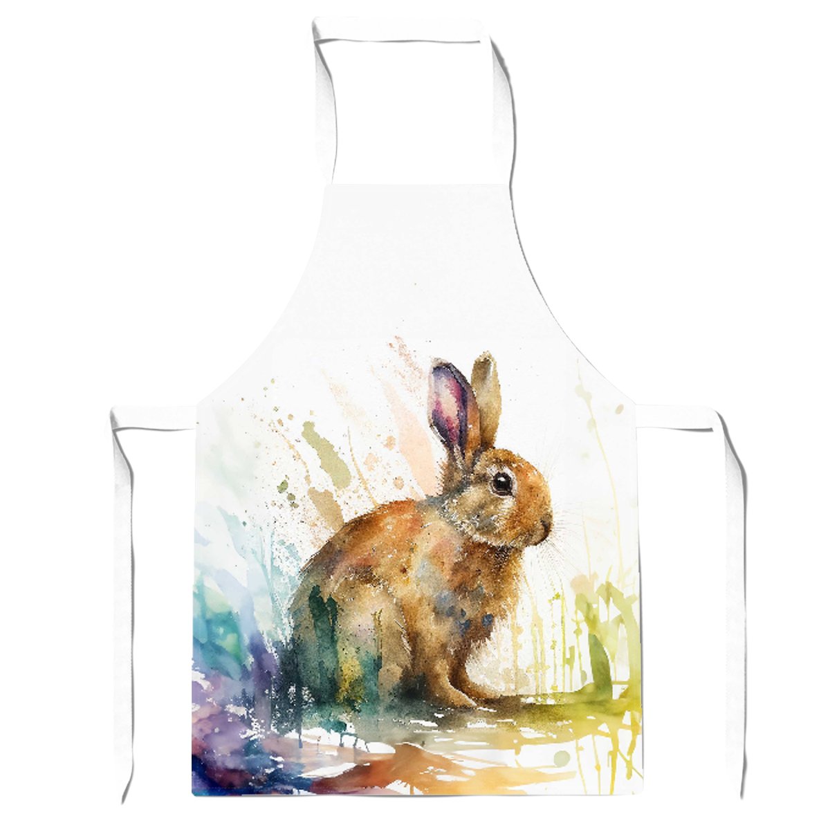 Rabbit Splash Watercolour Apron