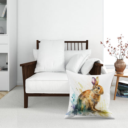 Rabbit Splash Watercolour Floor Cushion