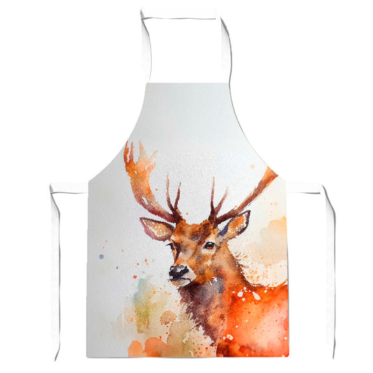 Majestic Stag Watercolour Apron