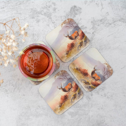 Stag Deer Water Colour Coasters