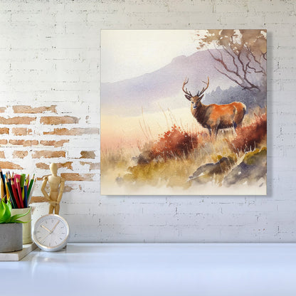 Stag Deer Water Colour Canvas