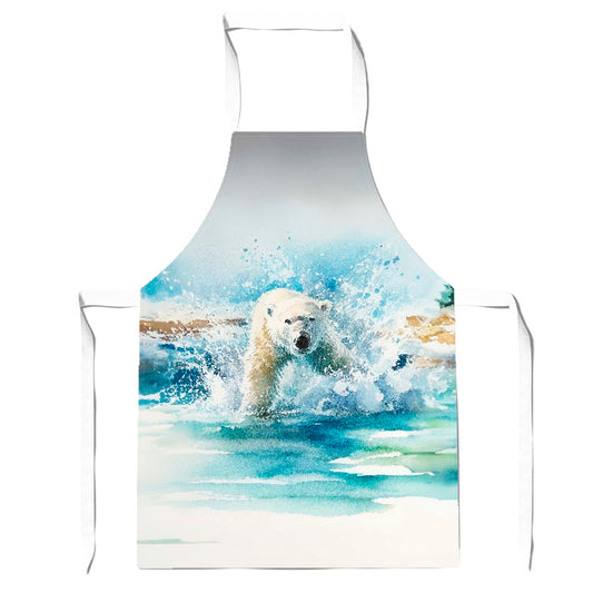 Hunting Polar Bear Watercolour Apron
