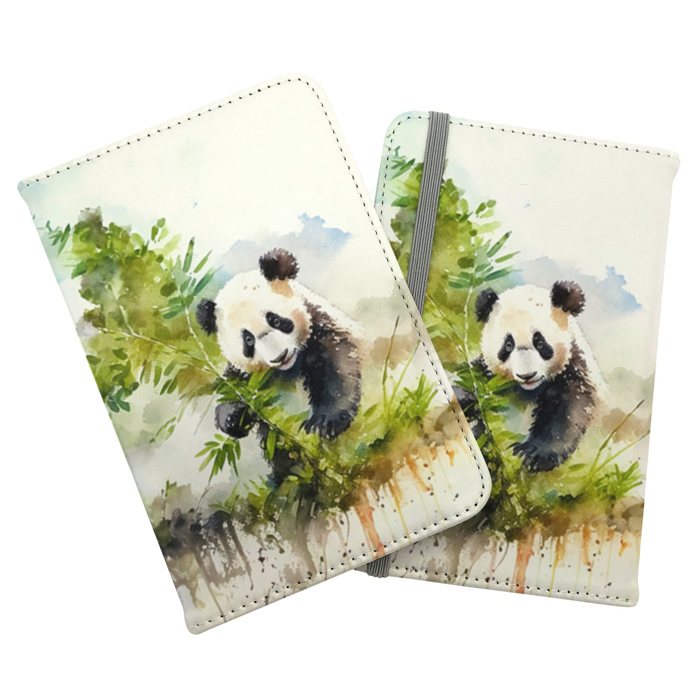 Panda Eating Bamboo Watercolour Passport Cover