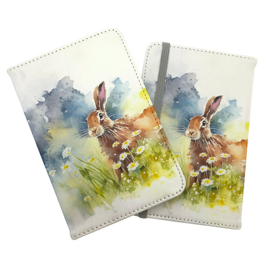 Hare And Daisies Watercolour Passport Cover