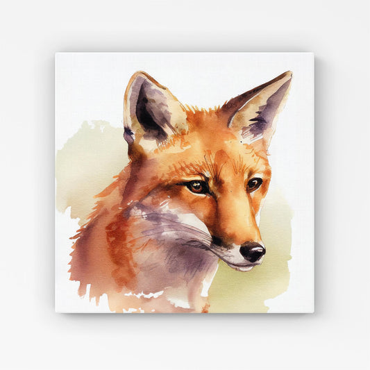 Fox Watercolour Canvas
