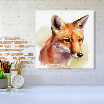 Fox Watercolour Canvas