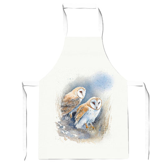 Barn Ano Owls Watercolour Apron