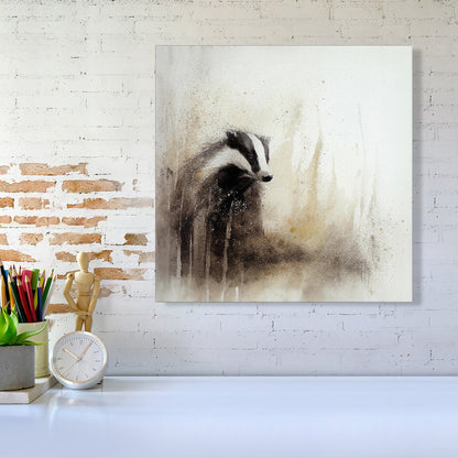 Badger Watercolour Canvas