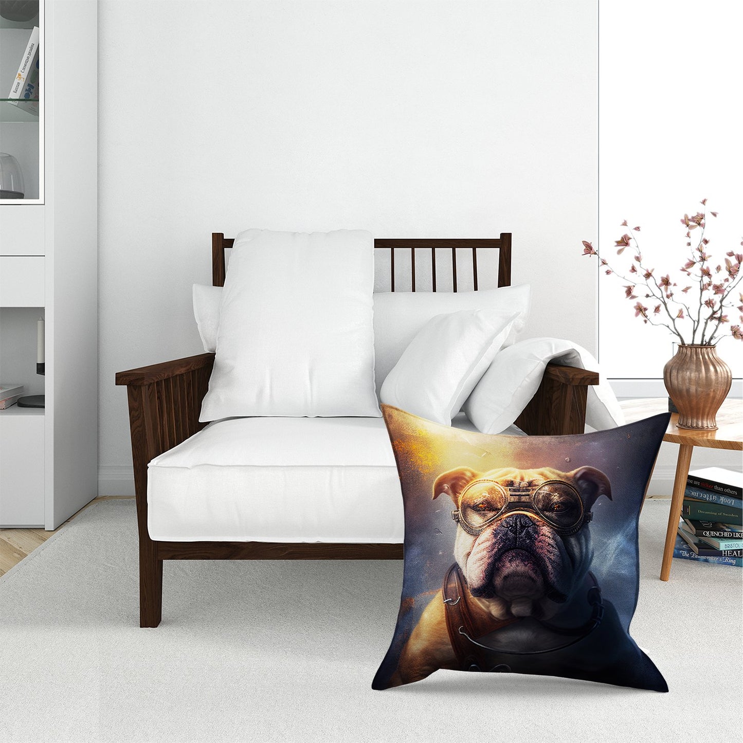 Bulldog Splashart Golden Floor Cushion