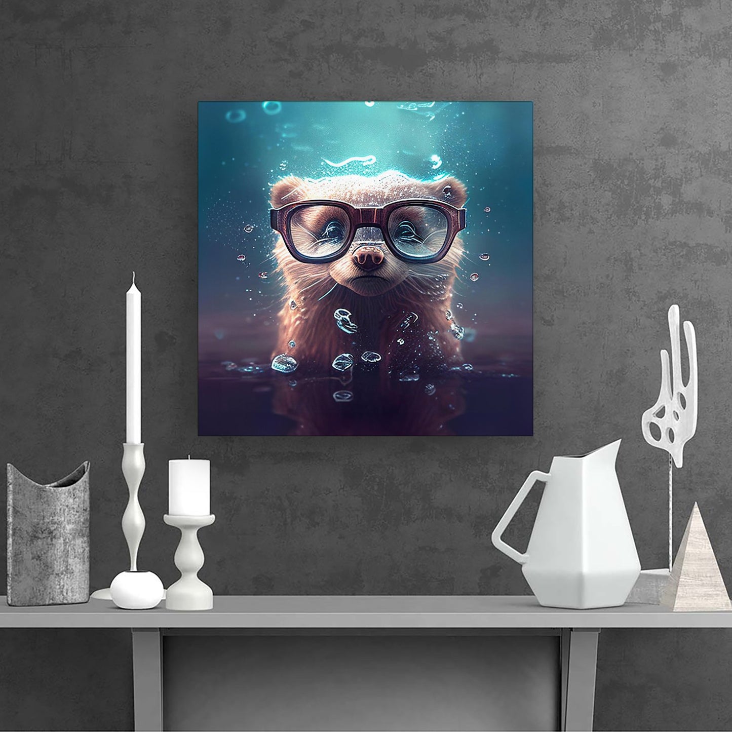 Ferret Splashart Water Canvas