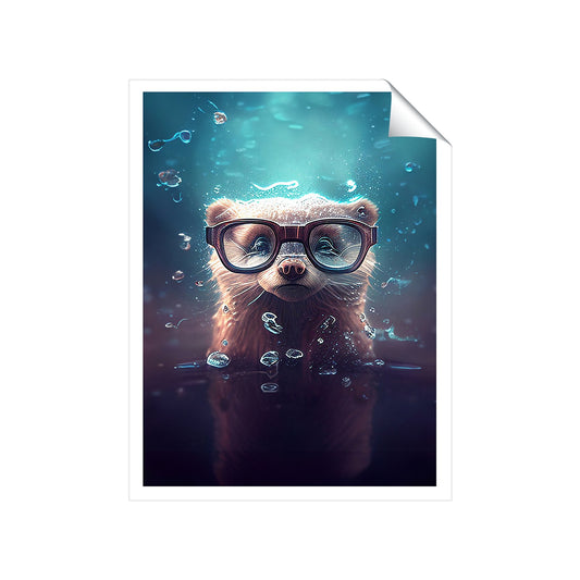 Ferret Splashart Water Art Prints