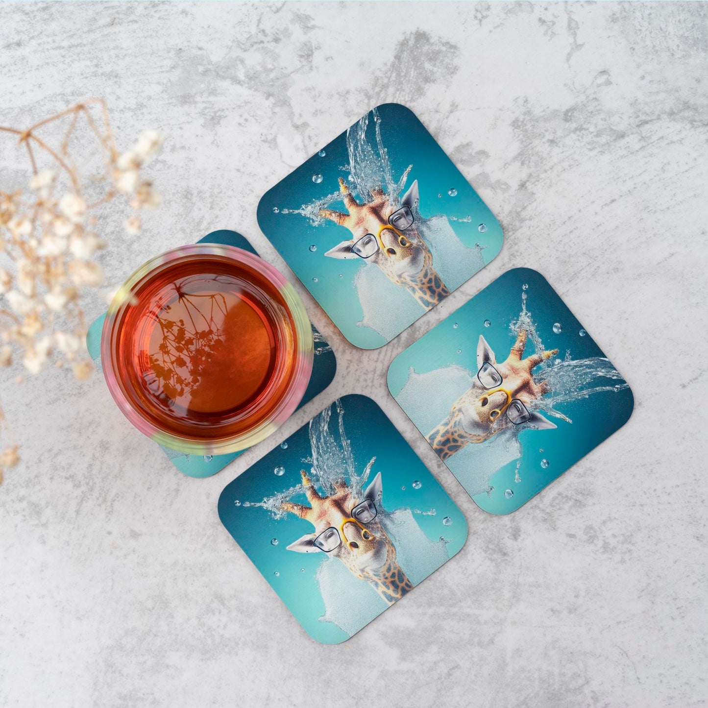 Giraffe Splashart Coasters