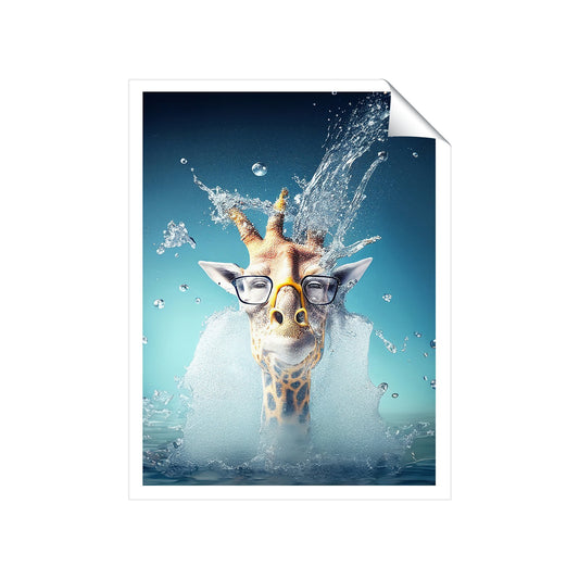 Giraffe Splashart Art Prints