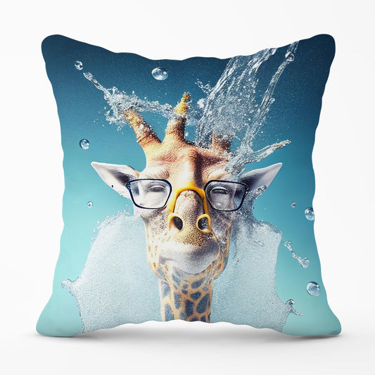 Giraffe Splashart Outdoor Cushion