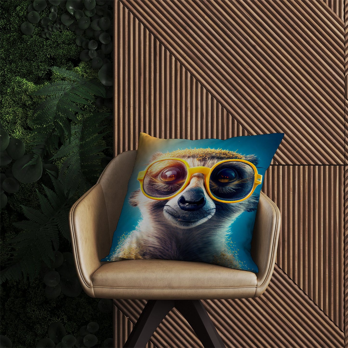 Meerkat Splashart Outdoor Cushion