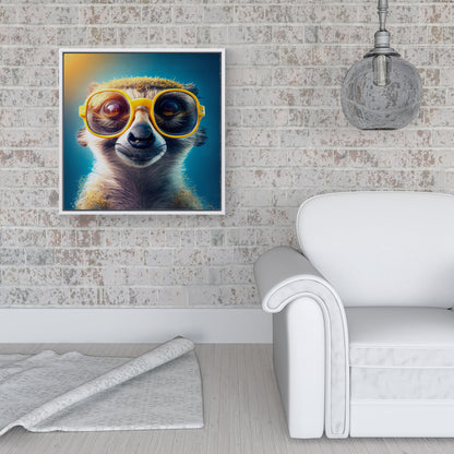 Meerkat Splashart Framed Canvas