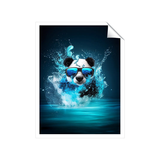 Panda Splashart Water Art Prints