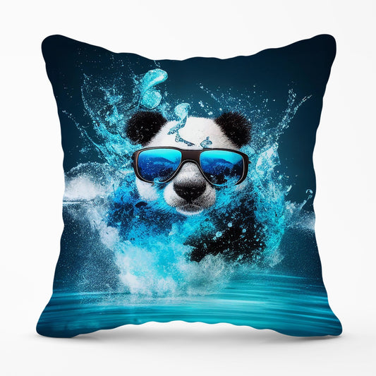 Panda Splashart Water Outdoor Cushion