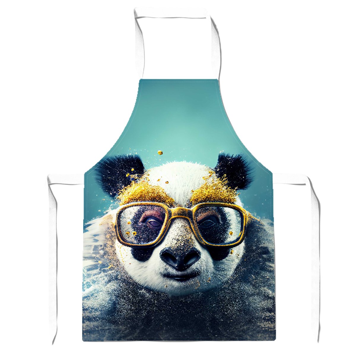 Panda With Golden Glasses Splashart Apron