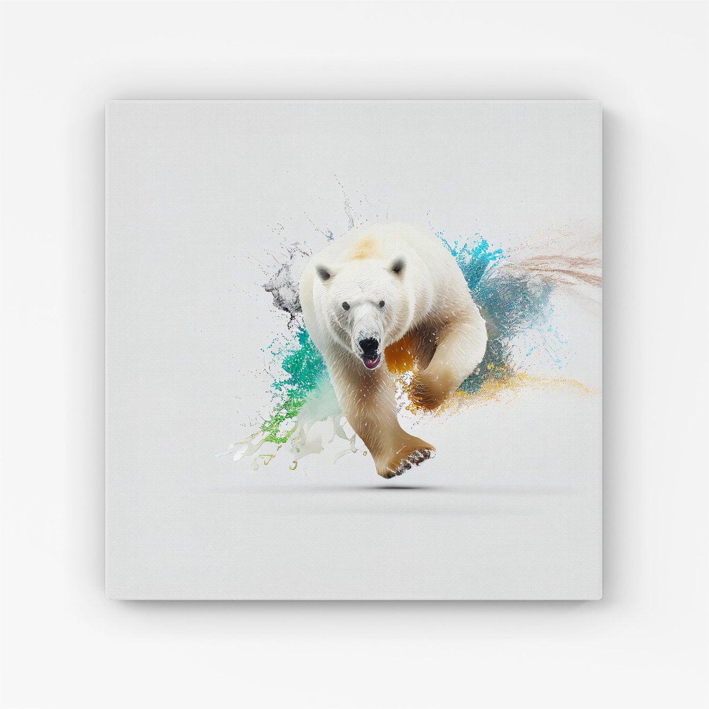 Charging Polar Bear Canvas