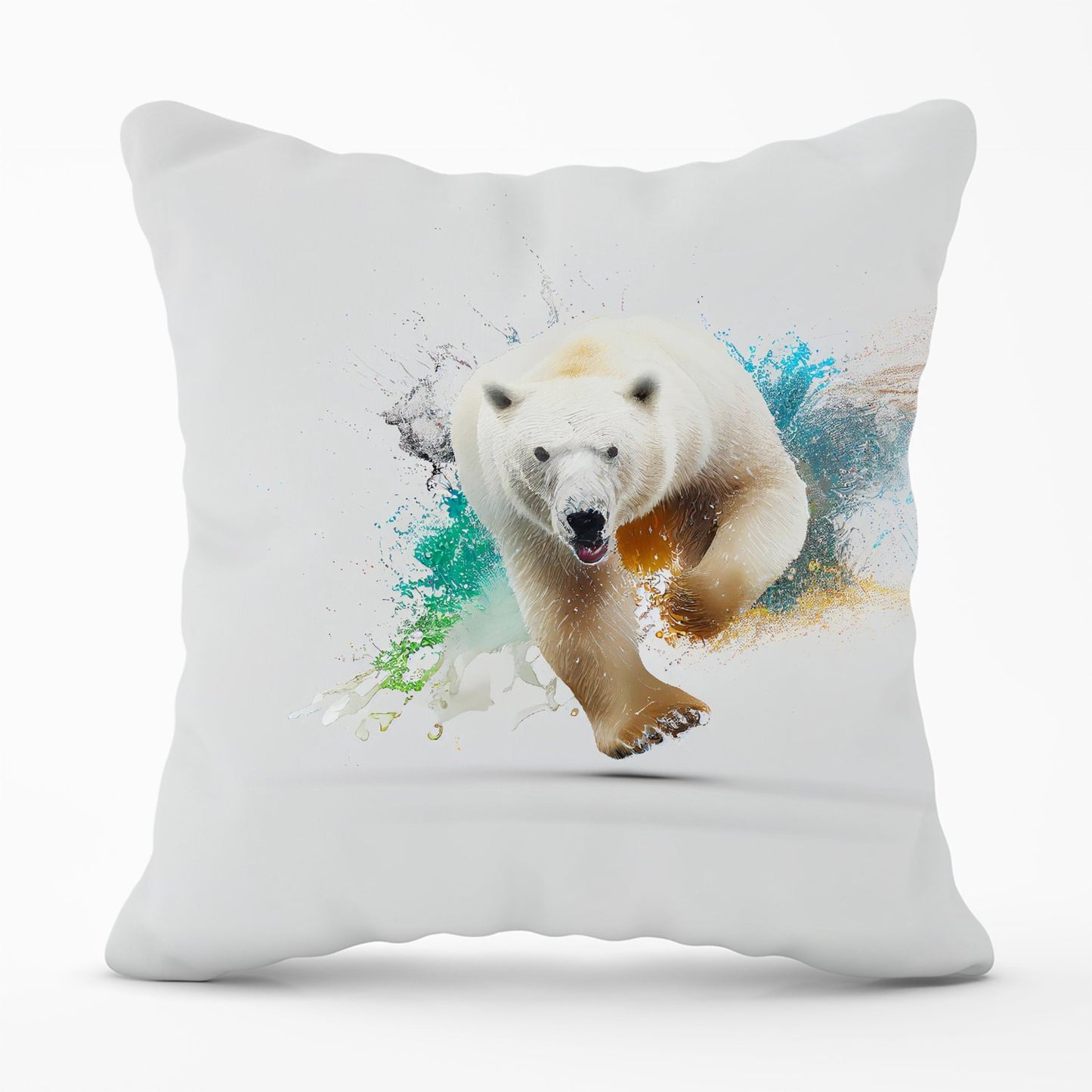 Charging Polar Bear Outdoor Cushion