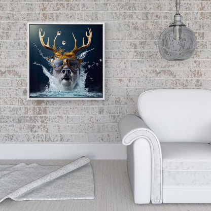 Stag Splashart Framed Canvas