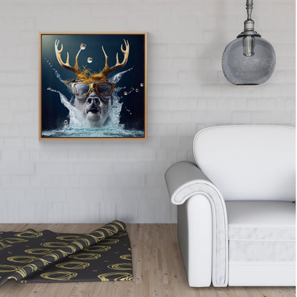 Stag Splashart Framed Canvas