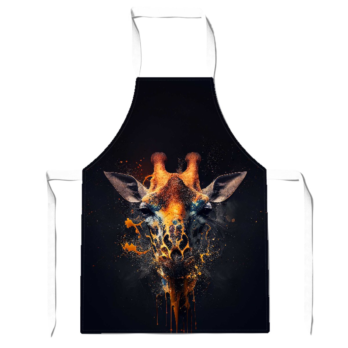 Golden Giraffe Face Splashart Apron