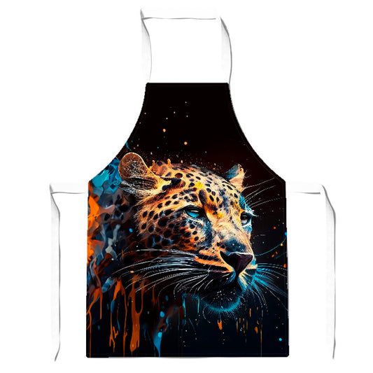 Leapoard Face Splashart On Dark Background Apron