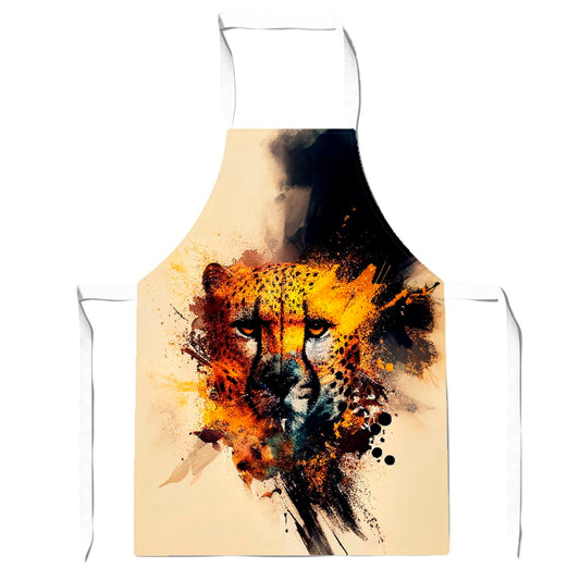 Cheetah Face Splashart Apron
