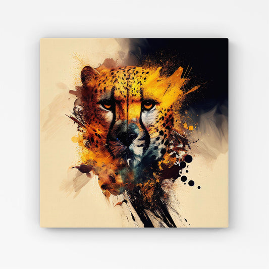 Cheetah Face Splashart Canvas