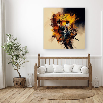 Cheetah Face Splashart Canvas